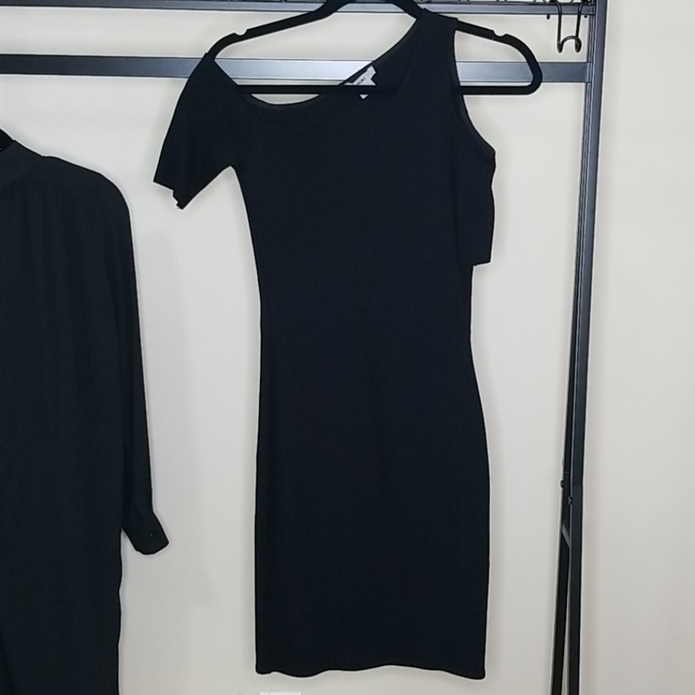 Helmet Lang Off Shoulder Dress
